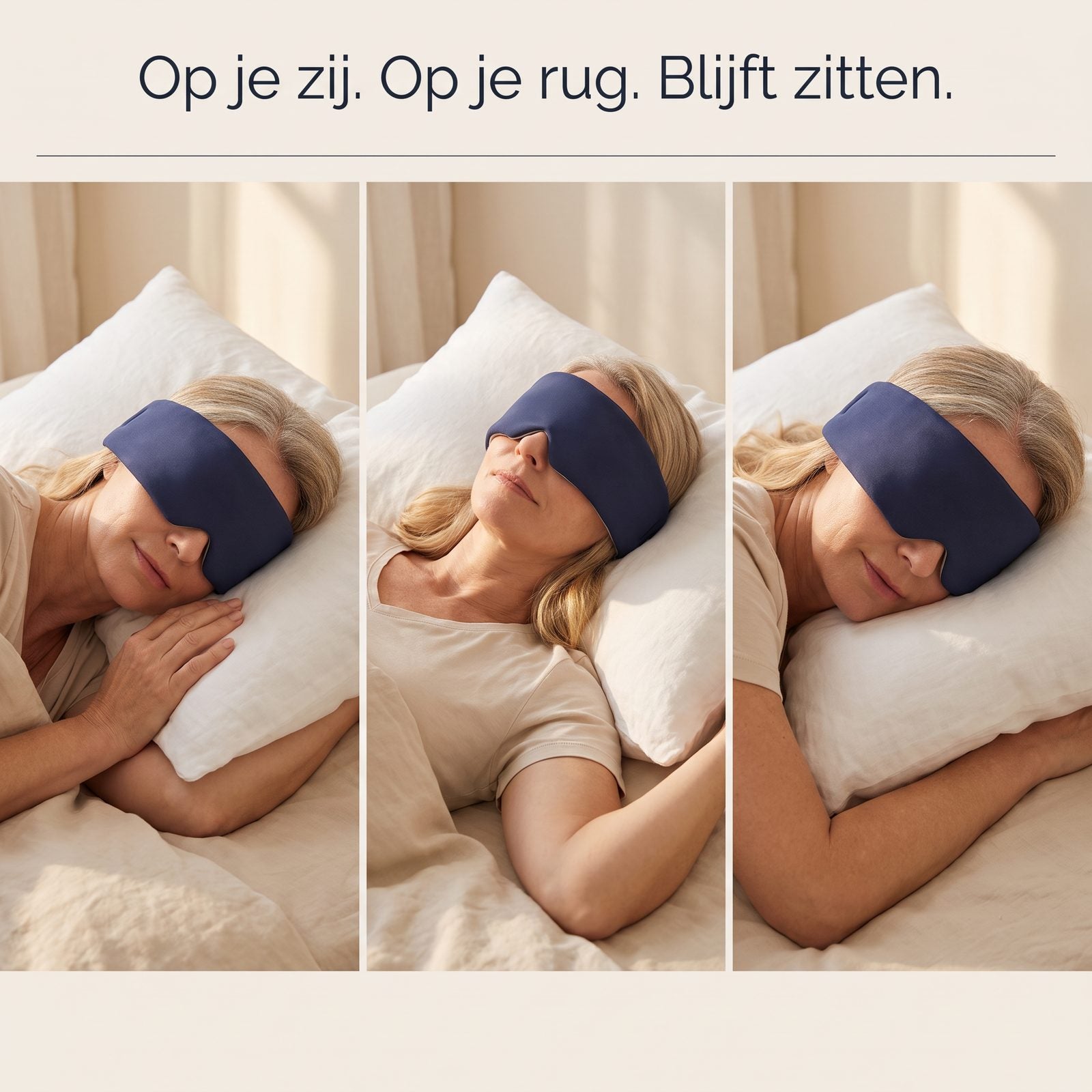 Op je zij · op je rug · op je buik